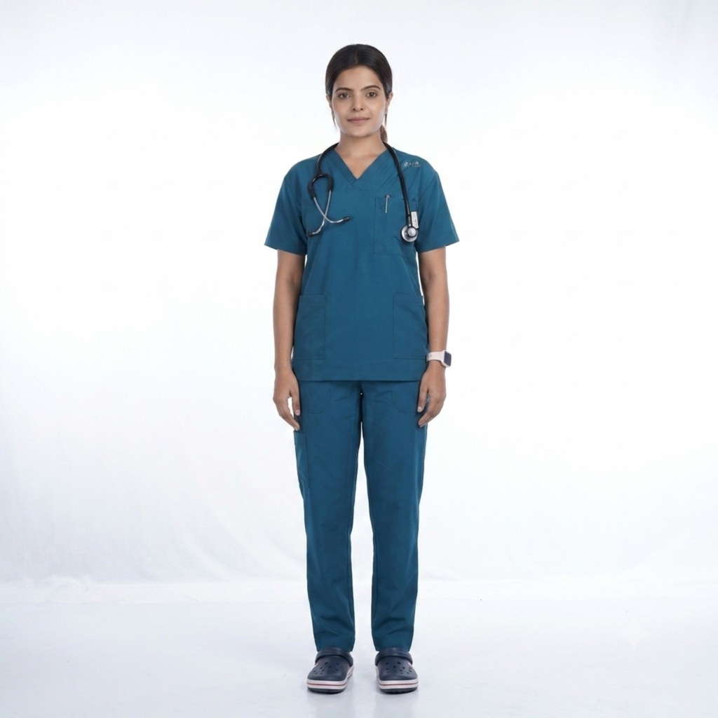 Sea Green Unisex Medical Scrub Top