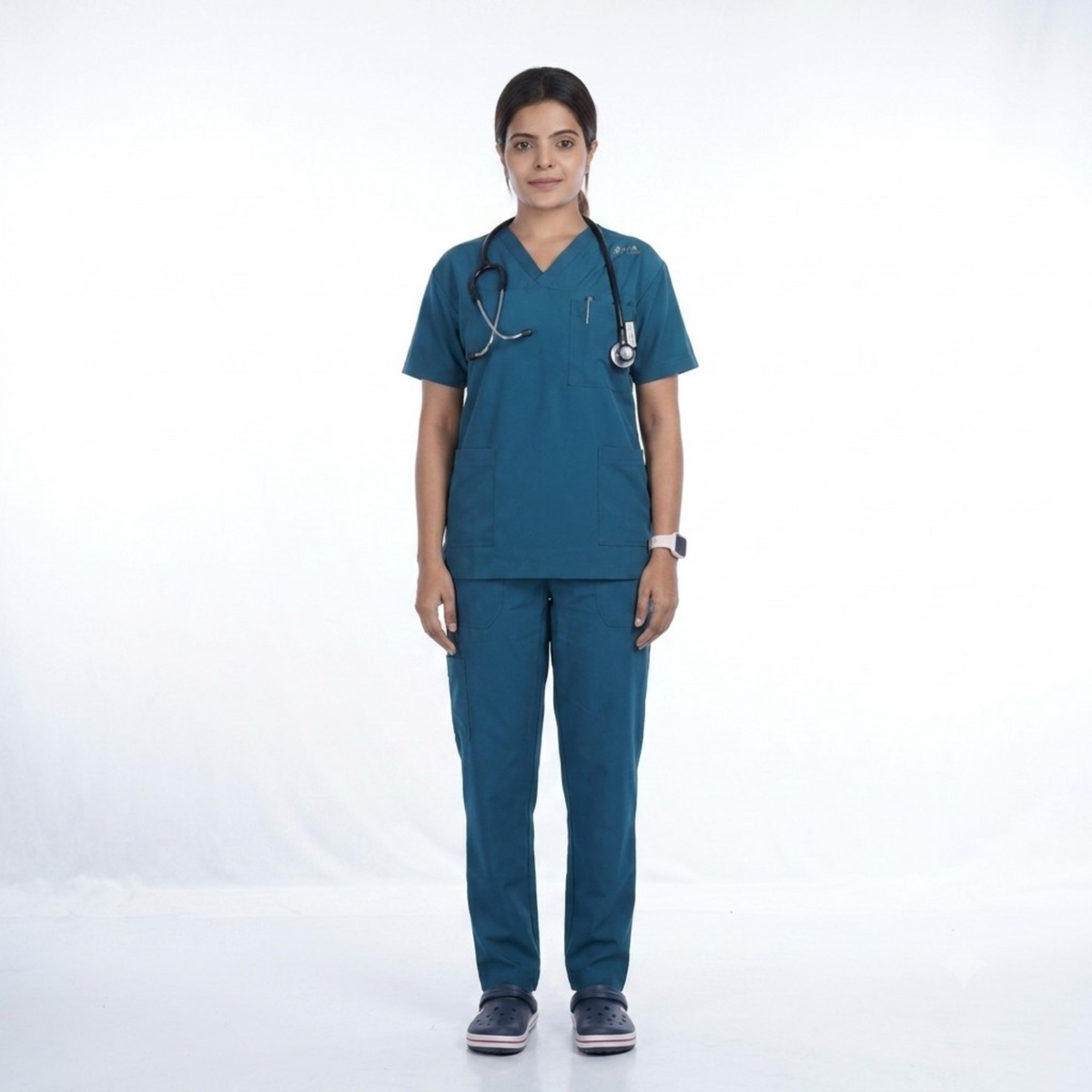 Sea Green Unisex Medical Scrub Top