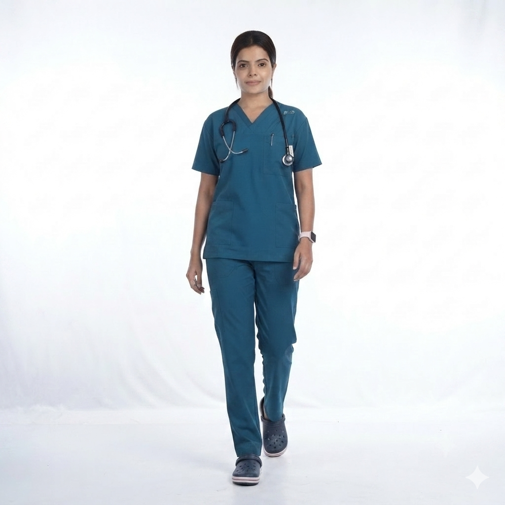 Sea Green Unisex Medical Scrub Top